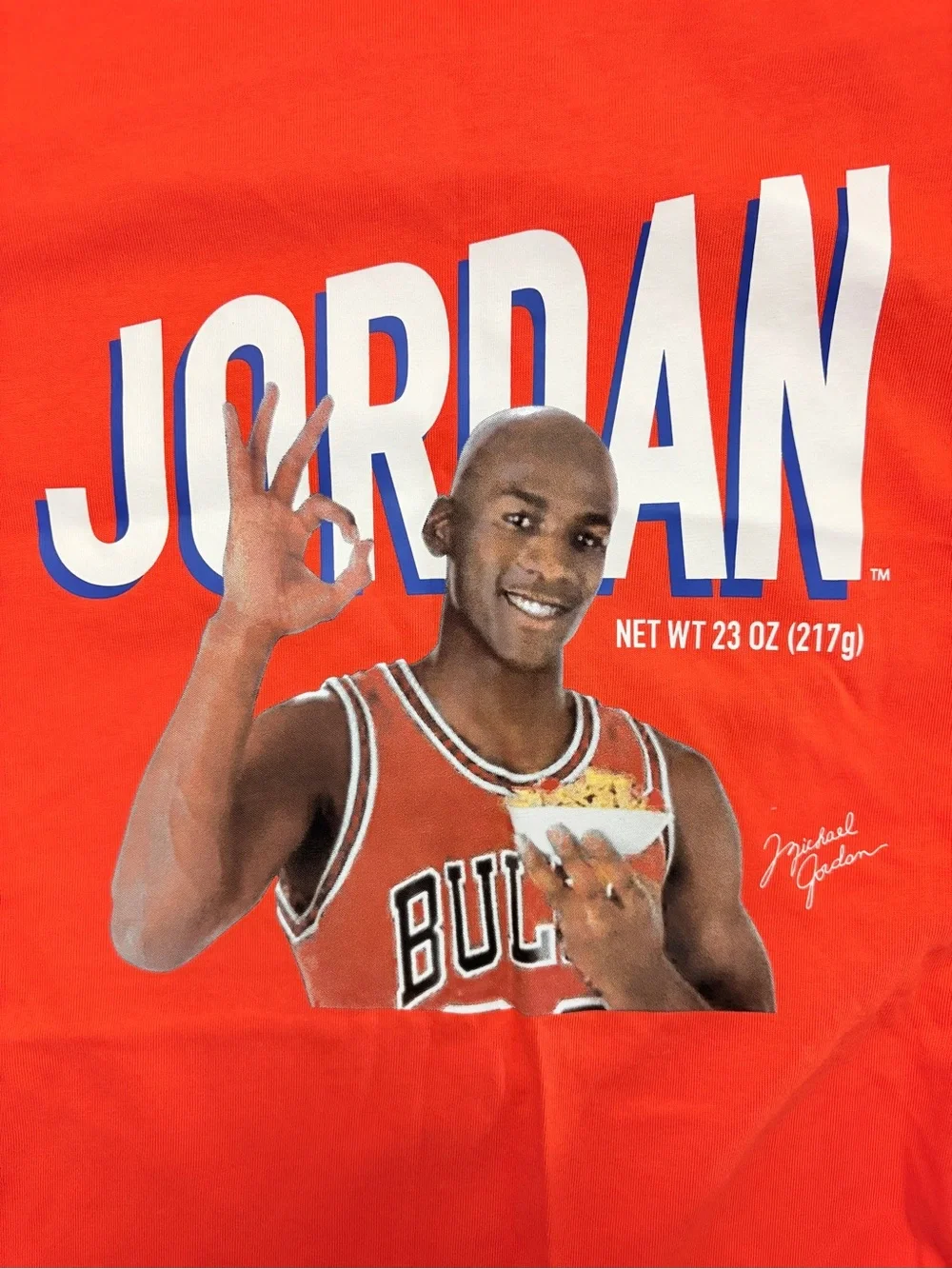 Jordan Crewneck Tee - Orange with White Logo